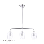 Laura Ashley Ockley 3 Light Bar Pendant Polished Chrome and Glass