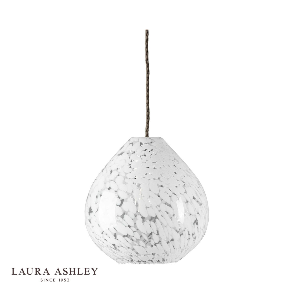 Laura Ashley Confetti Easy Fit Pendant White Art Glass