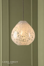 Laura Ashley Confetti Easy Fit Pendant White Art Glass