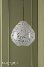 Laura Ashley Confetti Easy Fit Pendant White Art Glass