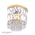 Laura Ashley Rhosill Easy Fit Pendant Crystal and Matt Antique Brass