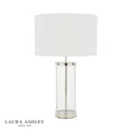 Laura Ashley Harrington Large Table Lamp Polished Nickel and Glass With Shade