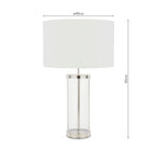 Laura Ashley Harrington Large Table Lamp Polished Nickel and Glass With Shade
