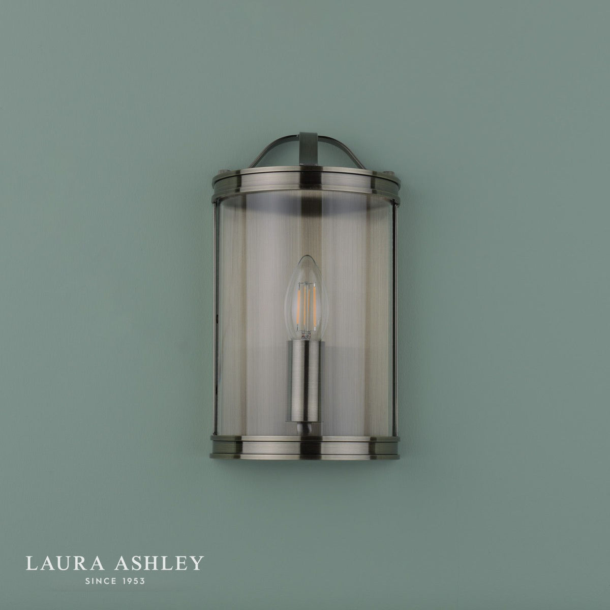 Laura Ashley Harrington Wall Light Antique Brass and Glass