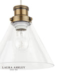 Laura Ashley Isaac Easy Fit Pendant Antique Brass and Glass