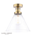 Laura Ashley Isaac Semi-Flush Antique Brass and Glass