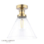 Laura Ashley Isaac Semi-Flush Antique Brass and Glass