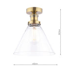 Laura Ashley Isaac Semi-Flush Antique Brass and Glass