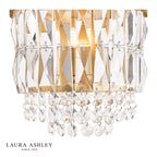 Laura Ashley Rhosill Wall Light Crystal and Matt Antique Brass