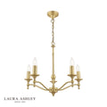 Laura Ashley Ludchurch 5 Light Armed Pendant Matt Antique Brass Fitting Only