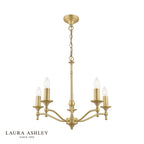 Laura Ashley Ludchurch 5 Light Armed Pendant Matt Antique Brass Fitting Only