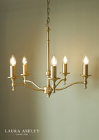 Laura Ashley Ludchurch 5 Light Armed Pendant Matt Antique Brass Fitting Only
