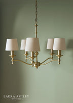 Laura Ashley Ludchurch 5 Light Armed Pendant Matt Antique Brass Fitting Only