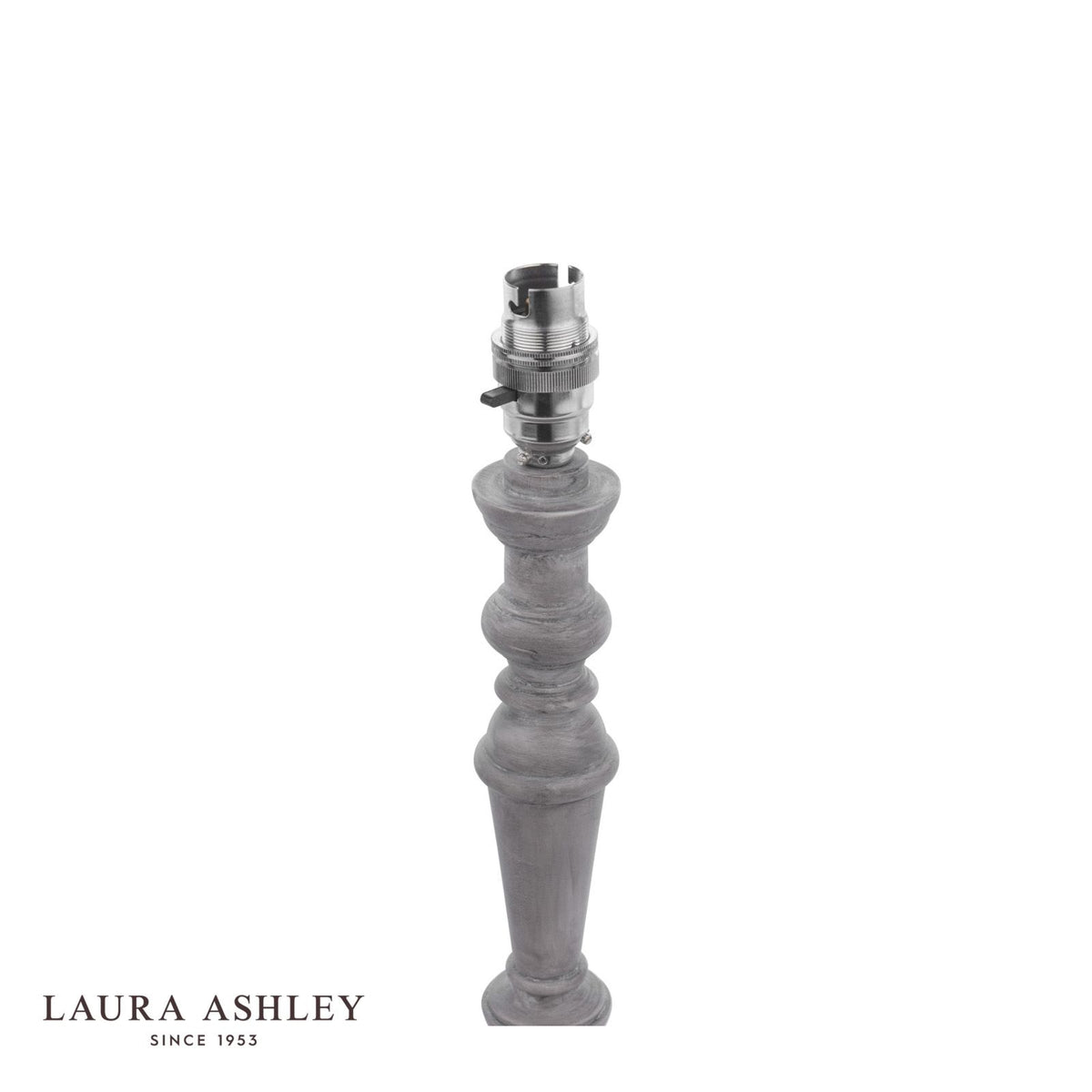 Laura Ashley Tate Table Lamp Distressed Grey and Polished Chrome Base Only