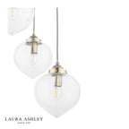 Laura Ashley Whitham 3 Light Cluster Pendant Antique Brass and Ribbed Glass