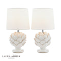 Laura Ashley Artichoke Twin Pack Table Lamp White With Shade