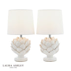 Laura Ashley Artichoke Twin Pack Table Lamp White With Shade