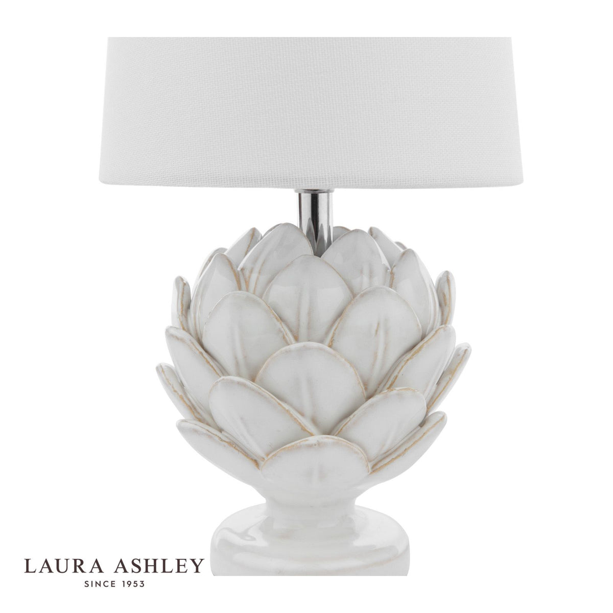 Laura Ashley Artichoke Twin Pack Table Lamp White With Shade