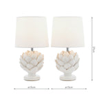 Laura Ashley Artichoke Twin Pack Table Lamp White With Shade