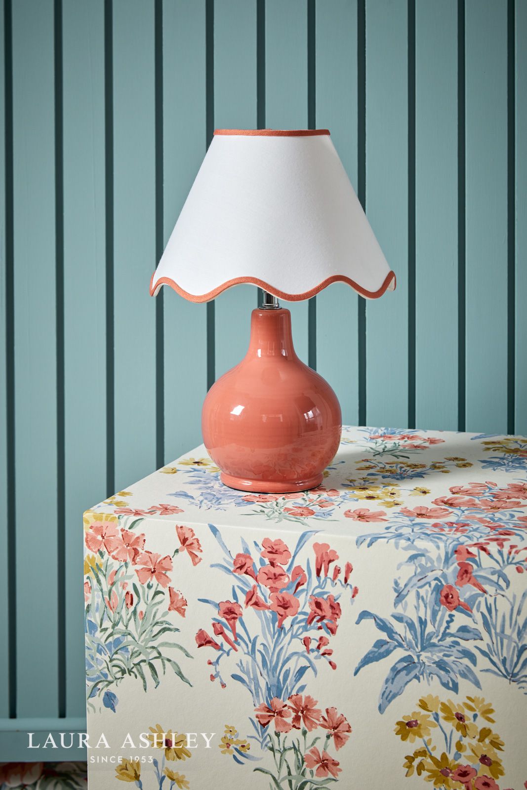Laura Ashley Bramhope Table Lamp Terracotta Ceramic With Shade
