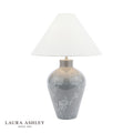 Laura Ashley Pussywillow Table Lamp Grey Ceramic and Polished Nickel With Shade