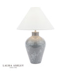 Laura Ashley Pussywillow Table Lamp Grey Ceramic and Polished Nickel With Shade