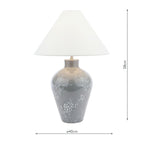 Laura Ashley Pussywillow Table Lamp Grey Ceramic and Polished Nickel With Shade