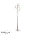 Laura Ashley Southwell 3 Light Floor Lamp Polished Nickel and Opal Glass