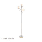 Laura Ashley Southwell 3 Light Floor Lamp Polished Nickel and Opal Glass