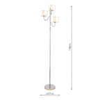 Laura Ashley Southwell 3 Light Floor Lamp Polished Nickel and Opal Glass