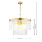 Laura Ashley Durnsford 4 Light Pendant Matt Antique Brass and Textured Glass