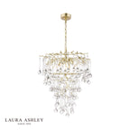 Laura Ashley Willow 4 Light Pendant Satin Champagne and Crystal
