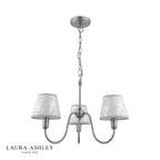 Laura Ashley Westbourne 3 Light Armed Pendant Polished Pewter With Shade