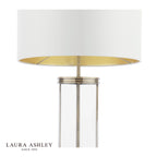 Laura Ashley Harrington Large Table Lamp Antique Brass and Glass With Shade
