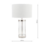 Laura Ashley Harrington Small Table Lamp Polished Nickel and Glass With Shade