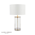 Laura Ashley Harrington Small Table Lamp Antique Brass and Glass With Shade
