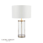 Laura Ashley Harrington Small Table Lamp Antique Brass and Glass With Shade