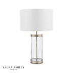 Laura Ashley Harrington Small Table Lamp Antique Brass and Glass With Shade