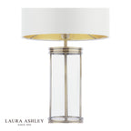 Laura Ashley Harrington Small Table Lamp Antique Brass and Glass With Shade