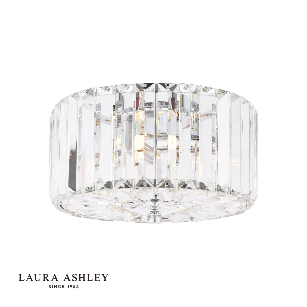 Laura Ashley Fernhurst Small 3 Light Flush Crystal and Polished Chrome