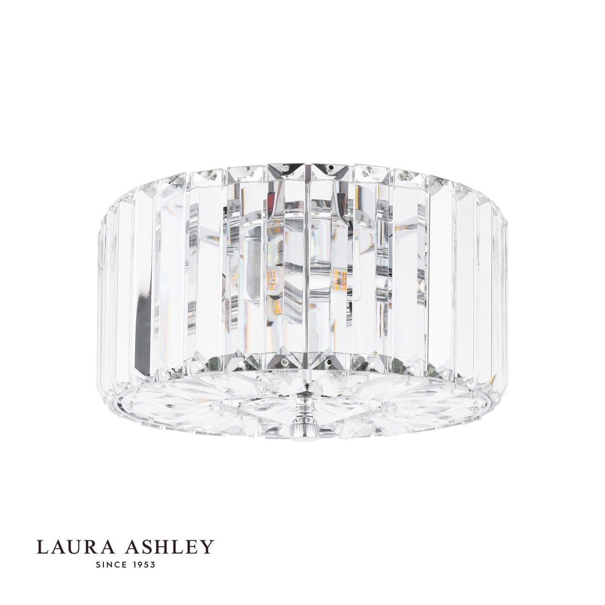 Laura Ashley Fernhurst Small 3 Light Flush Crystal and Polished Chrome
