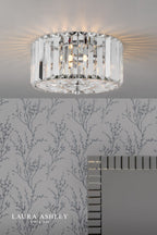 Laura Ashley Fernhurst Small 3 Light Flush Crystal and Polished Chrome