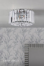 Laura Ashley Fernhurst Small 3 Light Flush Crystal and Polished Chrome