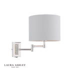 Laura Ashley Marlowe Wall Light Polished Nickel With Shade