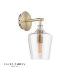 Laura Ashley Ockley Wall Light Antique Brass and Champagne Glass