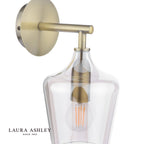 Laura Ashley Ockley Wall Light Antique Brass and Champagne Glass