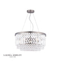 Laura Ashley Rhosill 4 Light Pendant Crystal and Aged Pewter