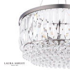 Laura Ashley Rhosill 4 Light Pendant Crystal and Aged Pewter