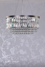 Laura Ashley Rhosill 4 Light Pendant Crystal and Aged Pewter