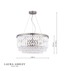 Laura Ashley Rhosill 4 Light Pendant Crystal and Aged Pewter
